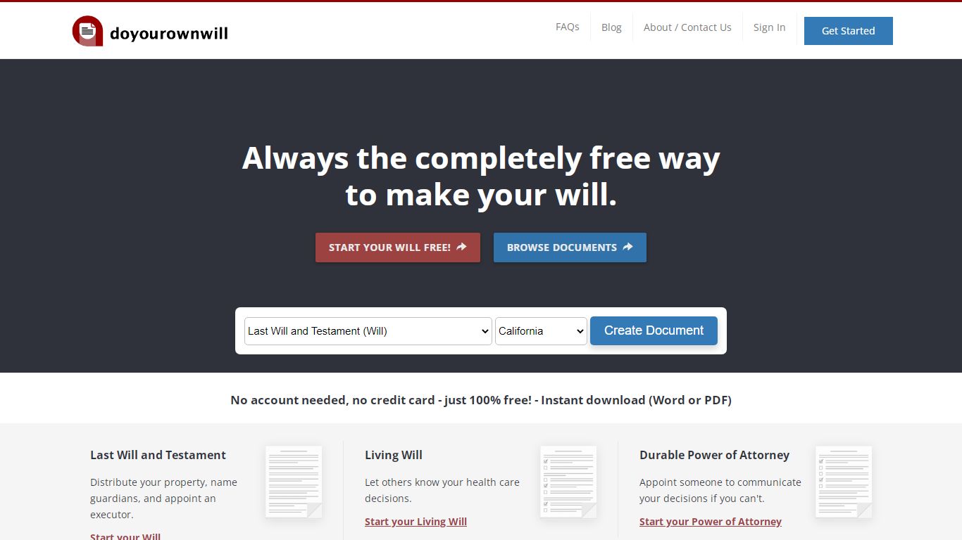 Do Your Own Will Online — Free Online Will